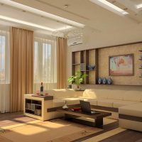 Living room design with ceiling lighting