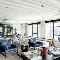 White ceiling with wooden beams