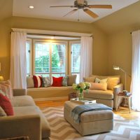 Additional lighting in the living room with two windows