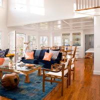 Wooden floor in a bright living room