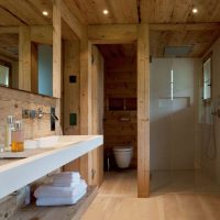 Wood in bathroom interior decoration