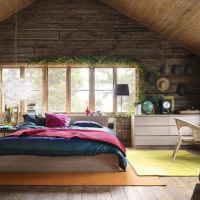 Interno camera da letto in stile eco