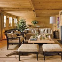 Boardwalk in the living room of a country house