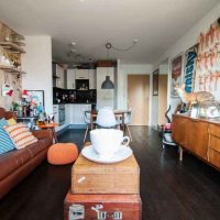 Dark floor in a chalet style apartment