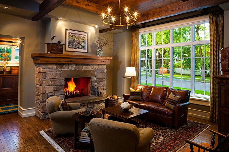 Interior of a classic living room in a private house