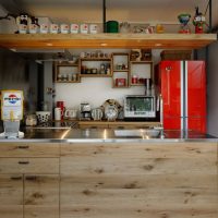 Kitchen island made of wood