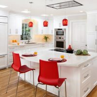 Kitchen interior in white color