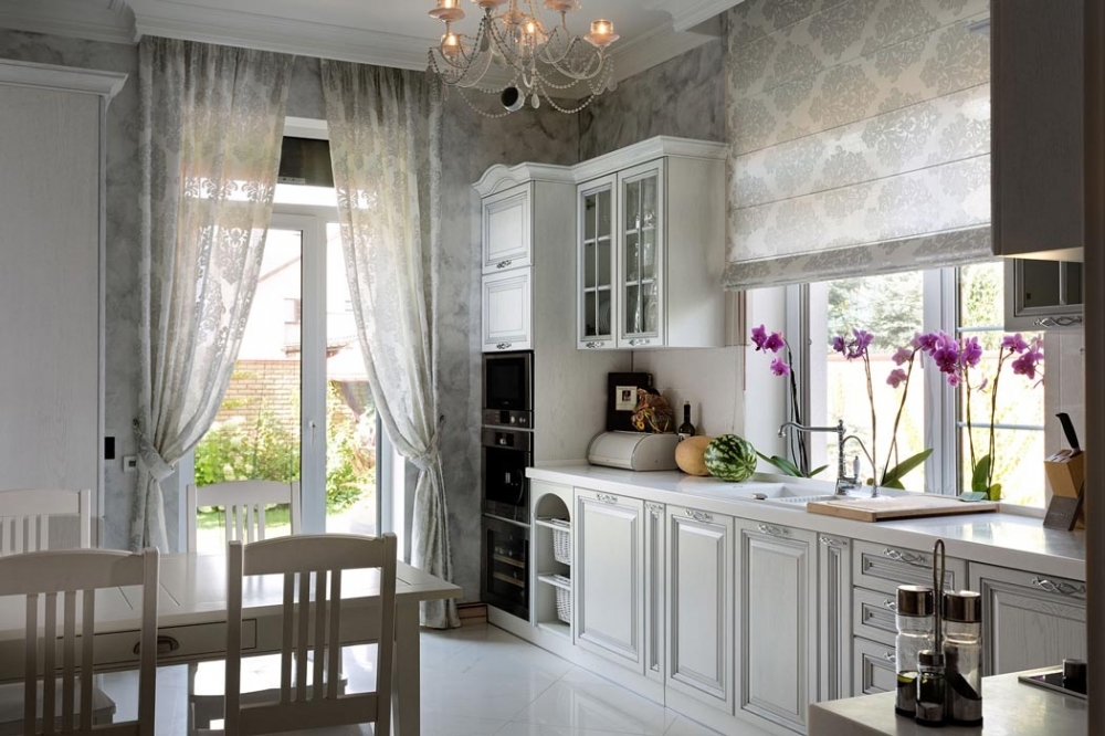 Kitchen interior in pastel colors