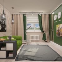 Couleur verte dans la conception de l'appartement