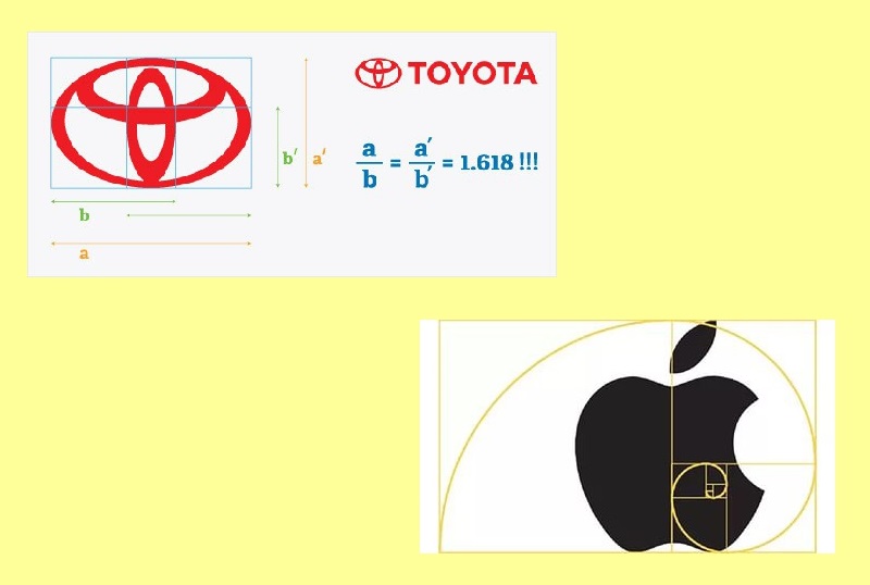 Златно съотношение в логата на известни компании