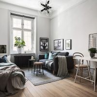 Decorazione di un monolocale in stile scandinavo