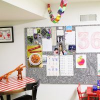 Panel for children's drawings in the daughter's room