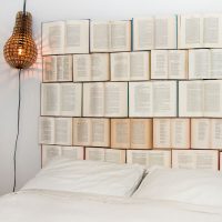 Headboard of old books