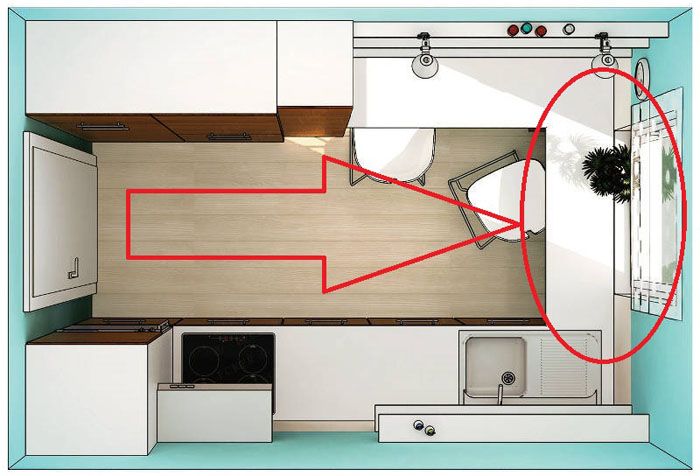 Disposizione parallela della cucina stretta