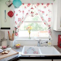 Double sink in front of the kitchen window