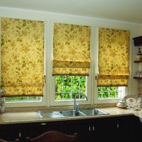 Three Roman Floral Printed Curtains