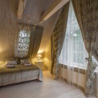 Attic bedroom lighting of a private house