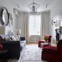 Fashionable curtains in the interior of the hall