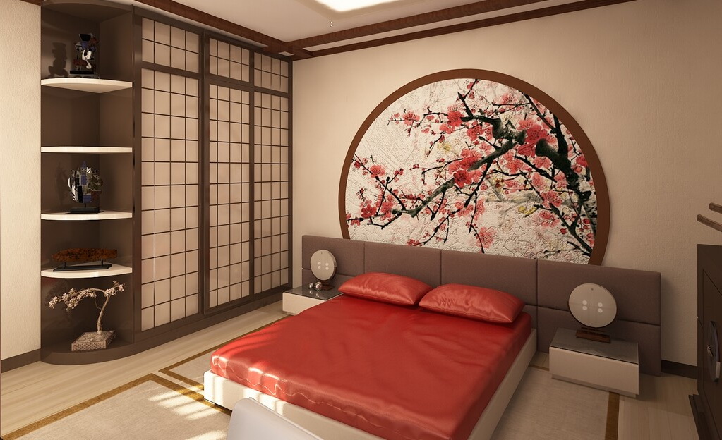 Spavaća soba u japanskom stilu u kući s pločama
