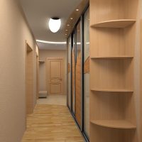 Cabinet furniture in the interior of a narrow corridor