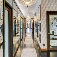 Chic corridor interior with glossy floor