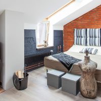 The boiler on the attic floor