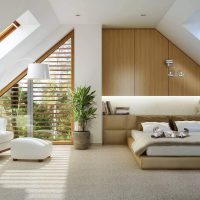 Living plants in a bedroom design