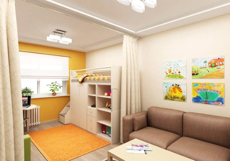 Zoniranje studio apartmana pomoću zavjesa