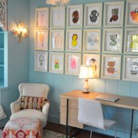 Wall decor over the desk of a young schoolgirl