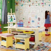 Drawn frames on the wall of the nursery