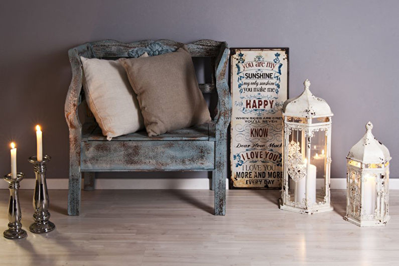 Small wooden chair with shabby surfaces