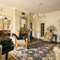 Persian carpet on the living room floor