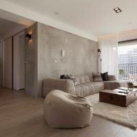 Gray concrete in the living room interior