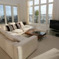 Bright living room with two windows