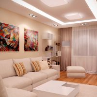 Soggiorno di design con soffitto a castello