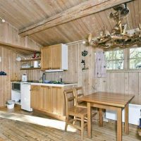 The interior of the summer house from the boards