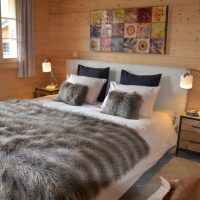 Faux fur in the bedroom interior