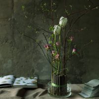 Vase from sticks for a dry bouquet