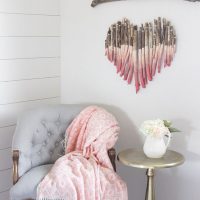 Heart made of sticks in a girl’s room