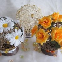 Decorative souvenirs with fresh flowers