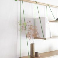 Simple shelves in the decor of a modern apartment