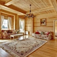 Colorful carpet on a wooden floor