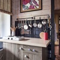 Kitchen of a country house with an electric stove