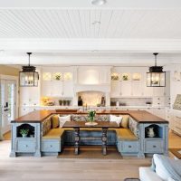 Kitchen island in the interior of a private house