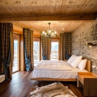 White linen on a wooden bed