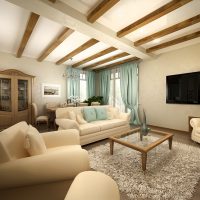 Travi in ​​legno su un soffitto bianco