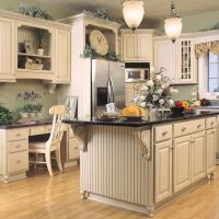 Kitchen island made of wood