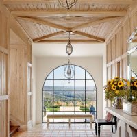 Entrance hall of a private house with wooden trim