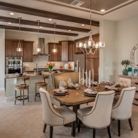 Spanish-style kitchen-dining room design