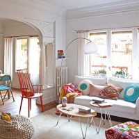 Bright interior of a living room in a private house